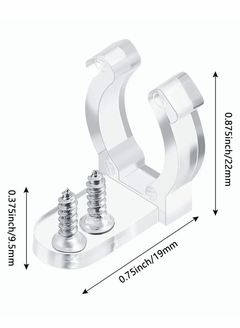 150 قطعة مشابك ضوء LED بحبل 1/2 بوصة مع 300 برغي حامل شفاف من PVC لتعليق الأضواء الخارجية على الجدران، حفلات عائلية، حفلات زفاف - Image 5