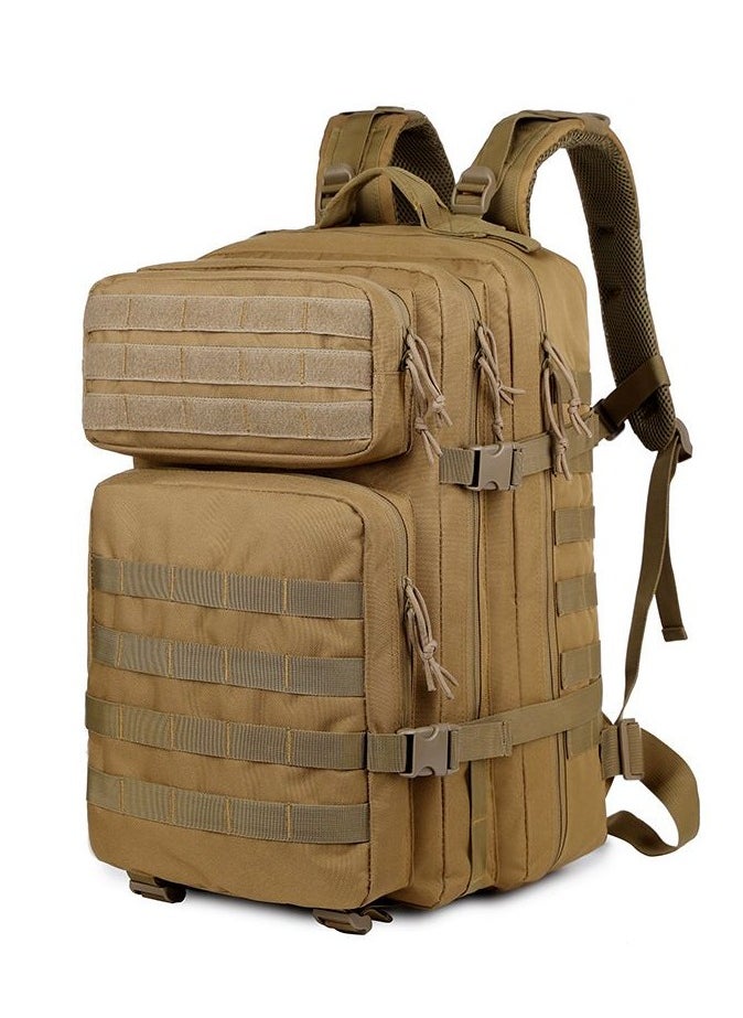 WAKYME 56L-75L Military Tactical Backpack Large Day Backpack for Men 3 Days Assault Pack Bug Out Bag Water Resistant and Heavy Duty Hiking Treeking Rucksack （Brown）  - Image 1