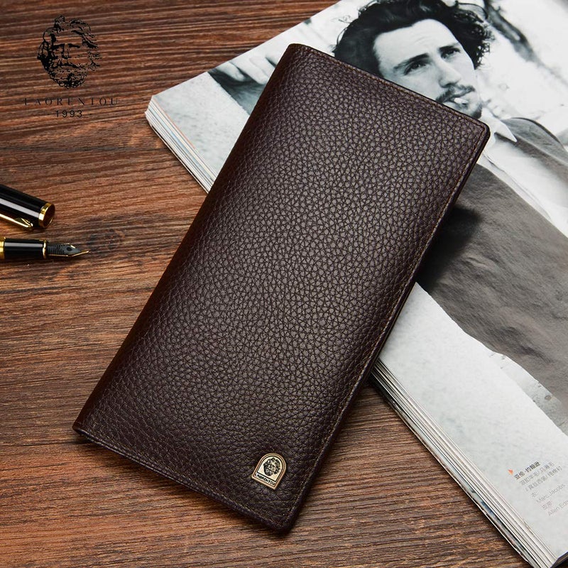 LAORENTOU Genuine Leather Wallet for Men Bifold Wallets with Zipper Coin Pocket Casual Men Purse Slim Wallet Purse for Men - Image 5