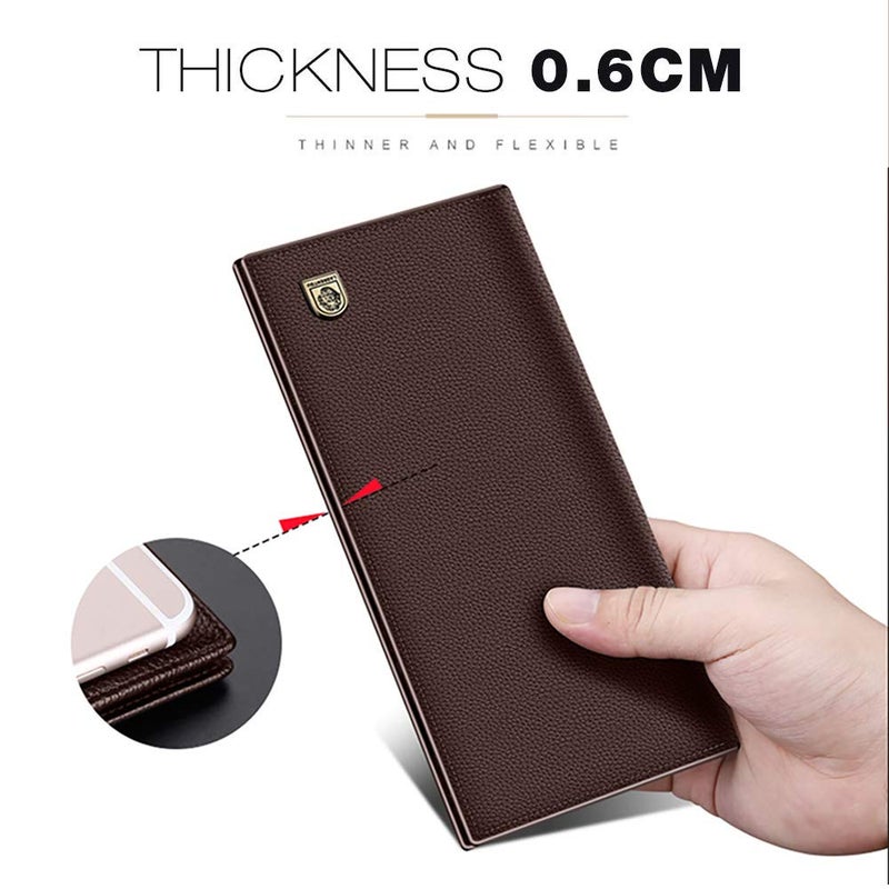LAORENTOU Genuine Leather Wallet for Men Bifold Wallets with Zipper Coin Pocket Casual Men Purse Slim Wallet Purse for Men - Image 4