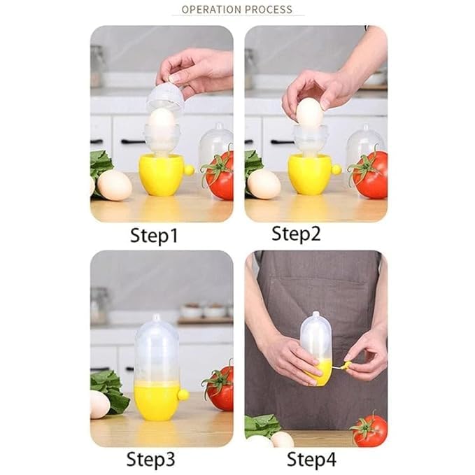 black sparrow Egg Scrambler Shaker Whisk Hand Powered Golden Egg Maker Eggs Yolk White Mixer Cooking Utensil Kitchen Gadgets Egg Pudding Maker Pack of 1  - Image 3