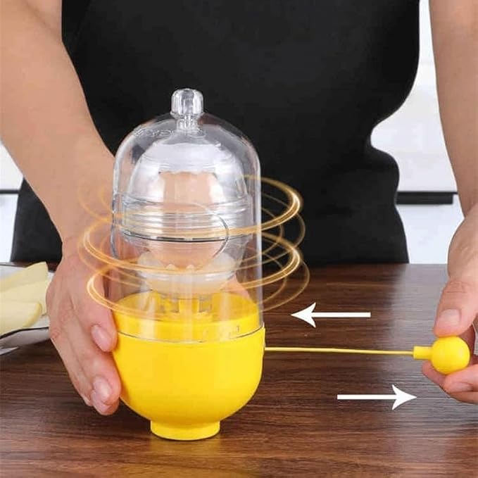 black sparrow Egg Scrambler Shaker Whisk Hand Powered Golden Egg Maker Eggs Yolk White Mixer Cooking Utensil Kitchen Gadgets Egg Pudding Maker Pack of 1  - Image 5