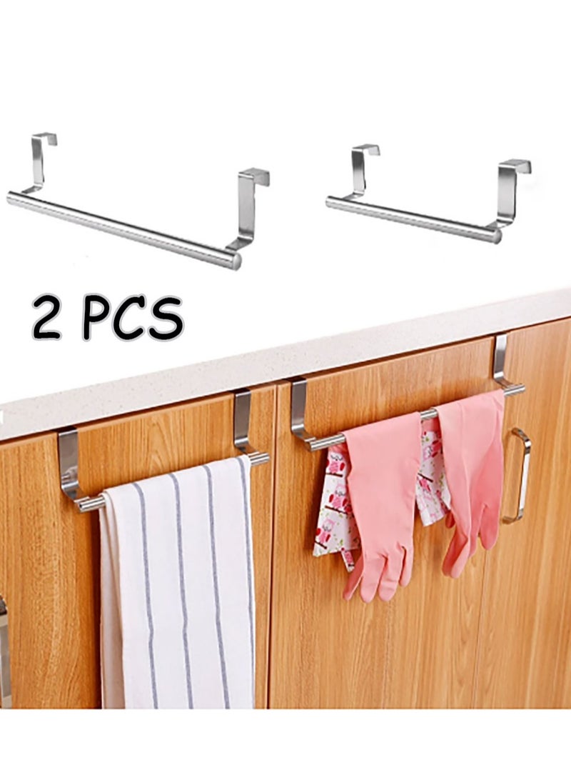 MODERN HOME 2PCS Over The Door Towel Rack, Stainless Steel Kitchen Towel Holder, Cabinet Door Towel Bar, Dish Towel Rack for Cabinet, Over Cabinet Towel Hanger for Kitchen Bathroom Cupboard - Image 1