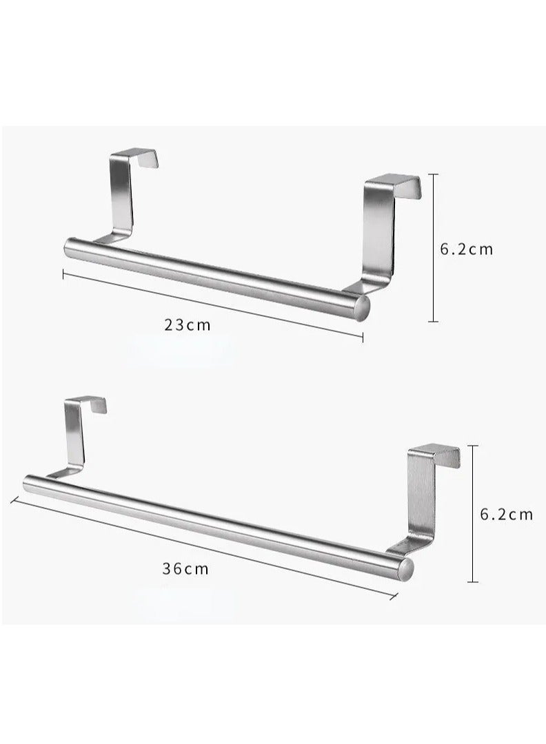 MODERN HOME 2PCS Over The Door Towel Rack, Stainless Steel Kitchen Towel Holder, Cabinet Door Towel Bar, Dish Towel Rack for Cabinet, Over Cabinet Towel Hanger for Kitchen Bathroom Cupboard - Image 2