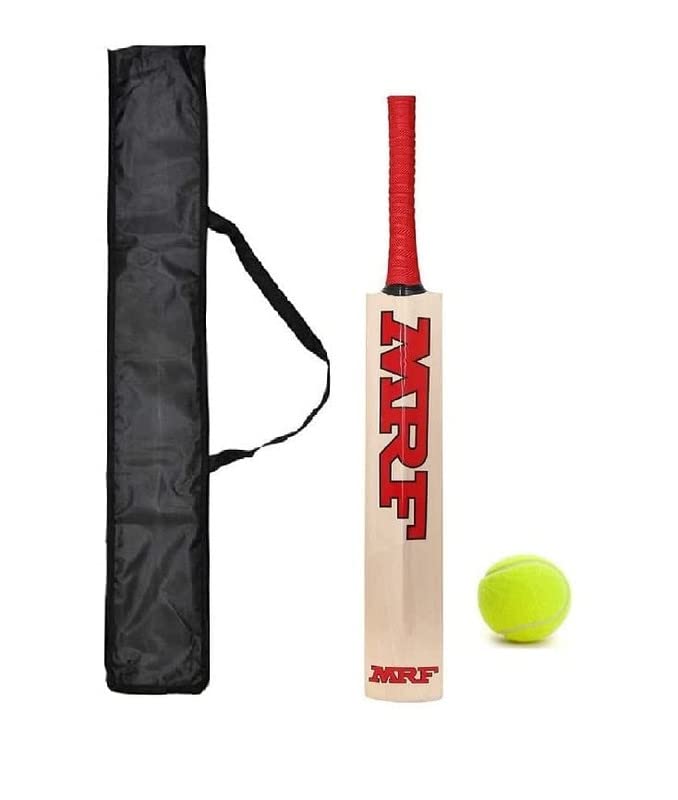 JRS Popular Willow Cricket Bat M Size 6 (12-14 Year Year Old Kids) with Ball Pack of 1, Wood - Image 1
