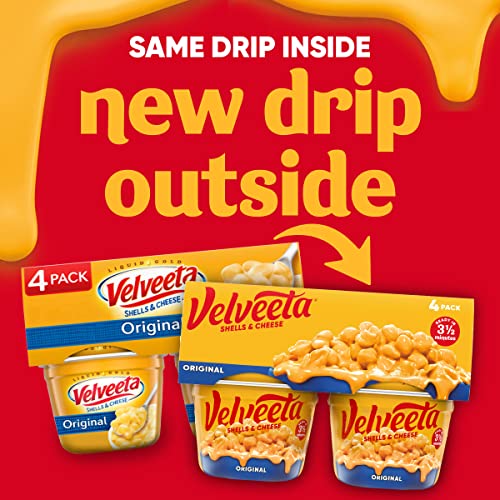 Velveeta Shells & Cheese Original Microwaveable Shell Pasta & Cheese Sauce, 4 ct Pack, 2.39 oz Cups - Image 4