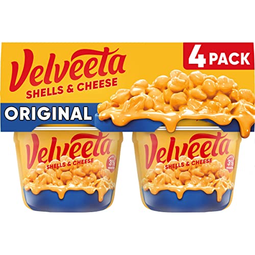 Velveeta Shells & Cheese Original Microwaveable Shell Pasta & Cheese Sauce, 4 ct Pack, 2.39 oz Cups - Image 1