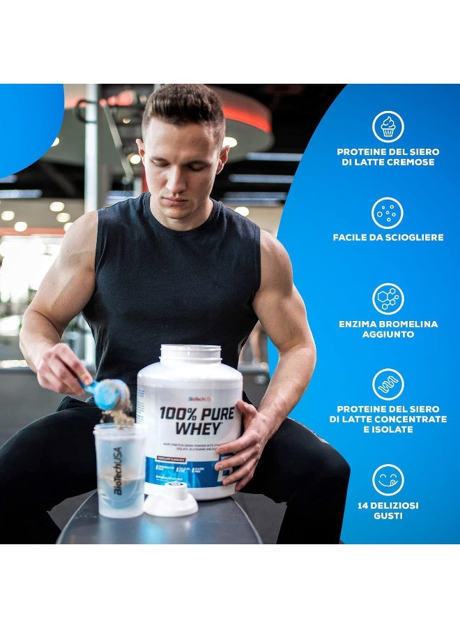 BioTechUSA 100% Pure Whey Protein Powder Bourbon Vanilla 2270g, Whey Concentrate And Isolate Blend With Glutamine BCAAs And Bromelain, Low Sugar, Gluten Free, Palm Oil Free, Preservative Free, Easy Mixing Protein Drink Powder - Image 4