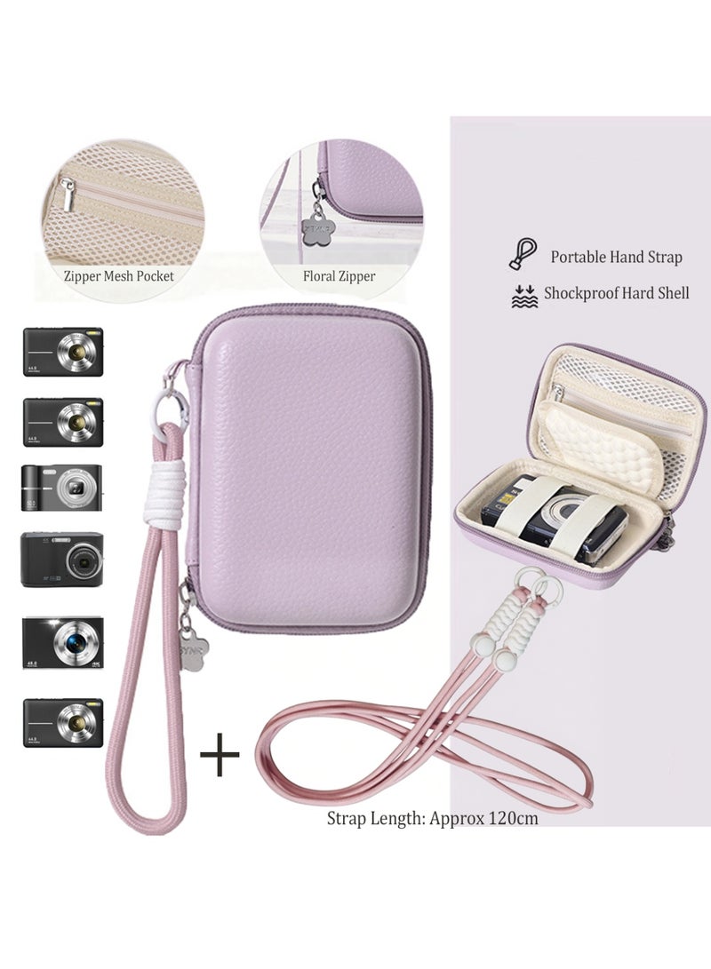 Bincoo Camera Case for CAMKORY/for Kodak Pixpro/for VAHOIALD/for Sony DSCW800 830/ for Canon PowerShot 180 190 Cameras Storage Holder for Accessories (Box Only)-Purple - Image 1