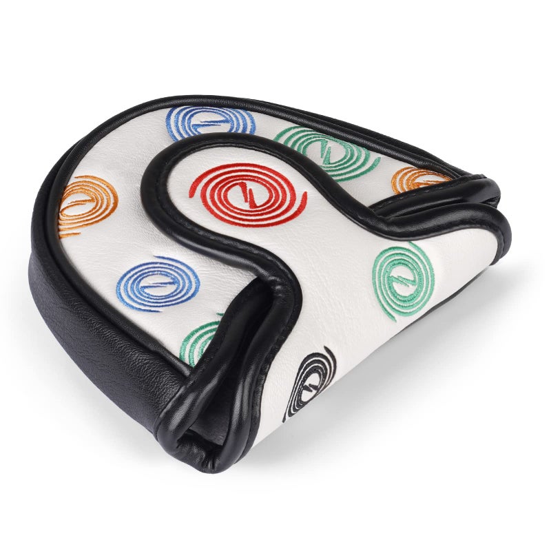 mytag Golf Mallet Putter Head Covers, Strong Protective Mallet Putter Headcover Magnetic for Odyssey Scotty Cameron Taylormade White - Image 1