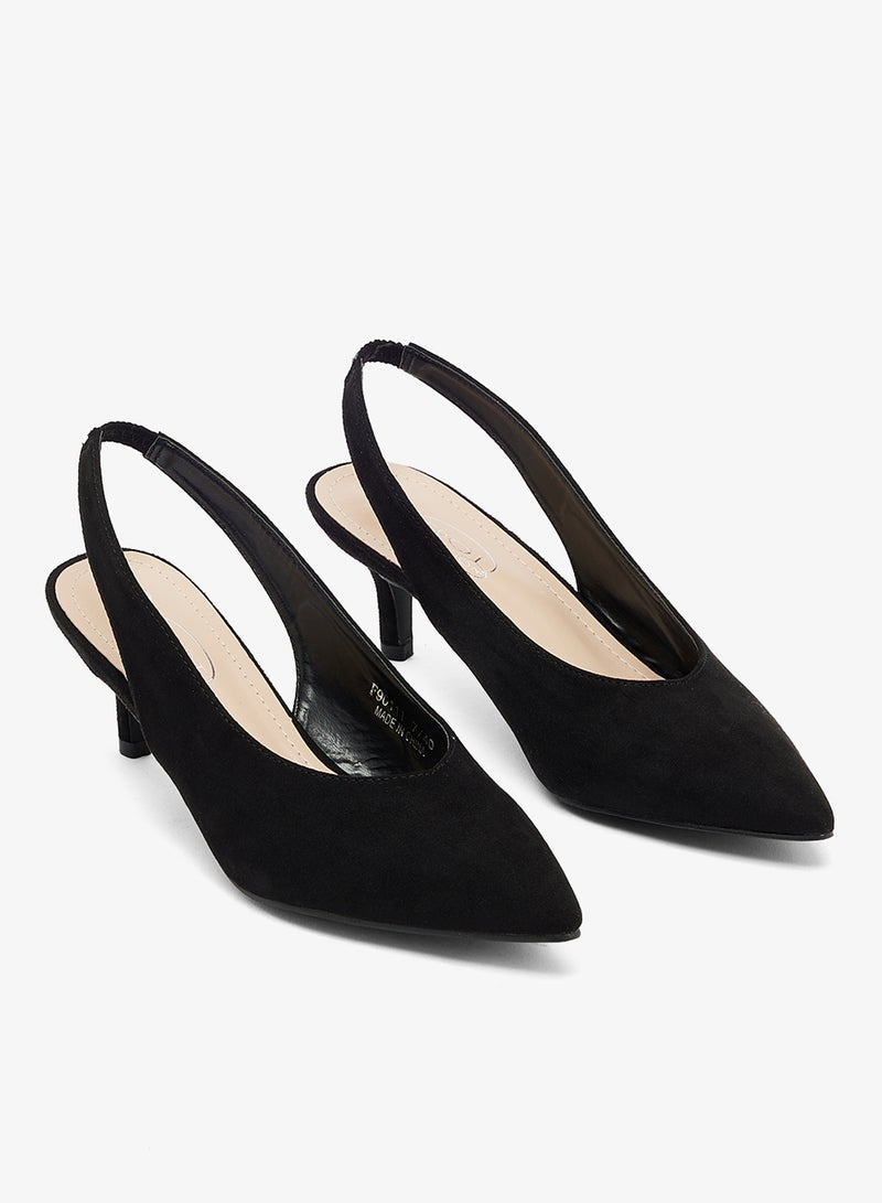 ايلا حذاء بكعب مدبب بحزام خلفي - Image 4