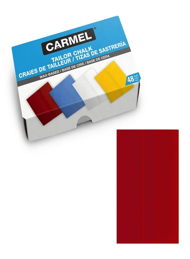 Carmel Tailors Chalk, Box of 48 (Red), Super-Glide Tailor Crayon, Wax-Based Fabric Chalk - Image 1
