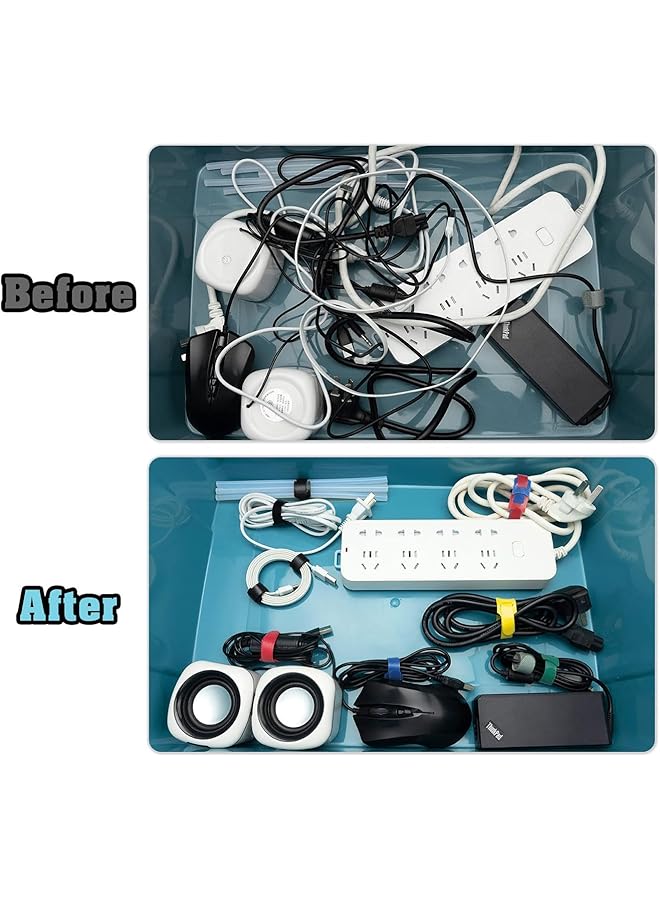 erorex Reusable Zip Tie Cable Ties Cord Organizer Cable Management Wire Management Cable Organizer Hook And Loop Cable Ties Twist Ties Cable Straps Tie Wraps Cord Ties Wire Ties Home Office Tie Wire 60 Pcs - Image 4