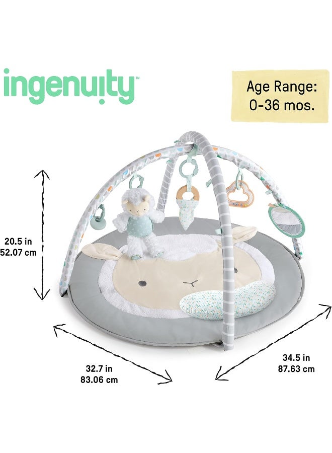 Ingenuity Sheppyâ€™s Spot Ultra Plush Baby Activity Gym & Tummy Time Mat - Image 4