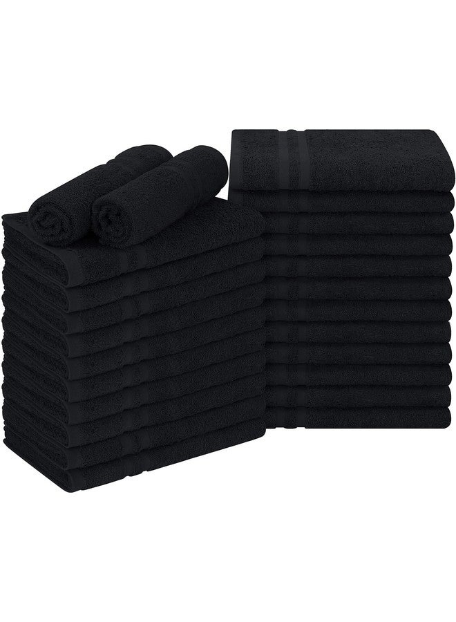 Utopia Towels - Cotton Bleach Proof Salon Towel (16x27 inches) - Bleach Safe Gym 100% Cotton Hand Towel (24 Pack, Black) - Image 1