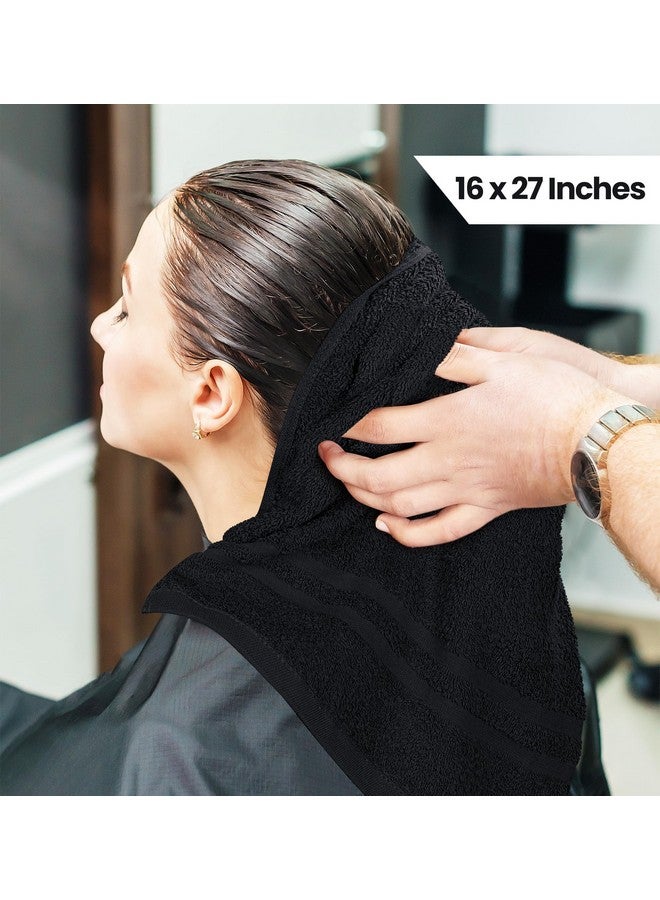 Utopia Towels - Cotton Bleach Proof Salon Towel (16x27 inches) - Bleach Safe Gym 100% Cotton Hand Towel (24 Pack, Black) - Image 2