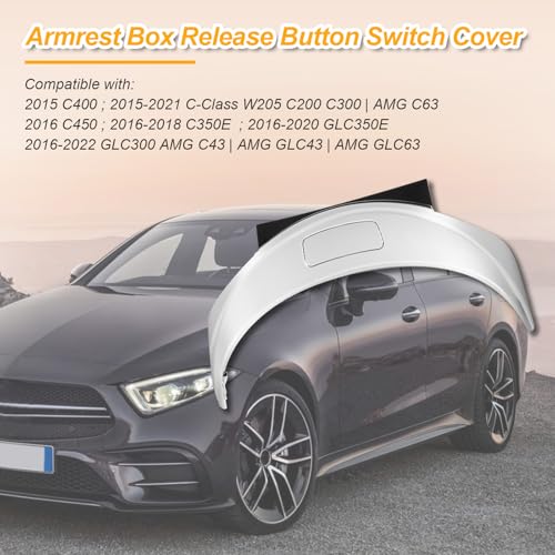 AUTOBABA Front Center Console Armrest Box Release Button Switch Cover Compatible with 2015-2021 Mercedes-Benz C Class C200 C300 C350E C400 C450 W205 2017-2021 AMG C43 GLC63 Replace# A2056803407, 2056803711 - Image 2