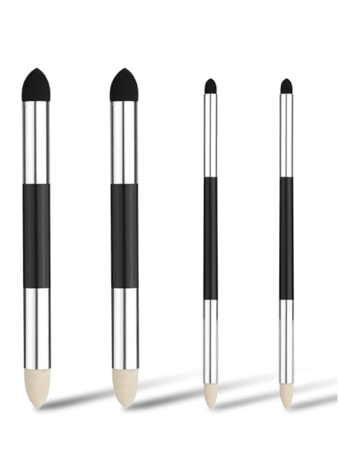 4Pcs Blending Sponge Pen, Double Headed Washable Rubbing Sponge Brush, 2 Sizes Blending Pen Sketch Pen Brush, Sponge Drawing Art Blender Drawing Blender for School Students Beginners Artists  - Image 1