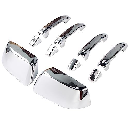 AUCERAMIC Chrome Top Half Mirror Cover Cap + Door Handle Covers Fit for 2015-2020 Chevy Tahoe Suburban GMC Yukon/Yukon XL - Image 1