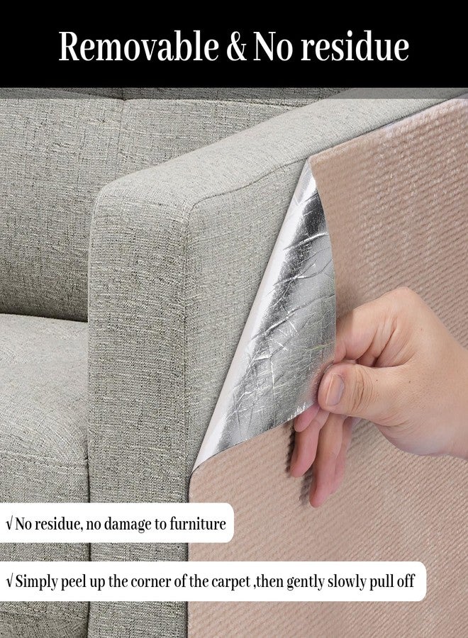 Uranshin Trimmable Cat Scratch Mat pad Self-Adhesive Cat Scratching Post Carpet Covered 78.7"x15.8" Cat Tree Shelves Replacement Parts cat Furniture Protector for Couch Wall (Khaki) - Image 5