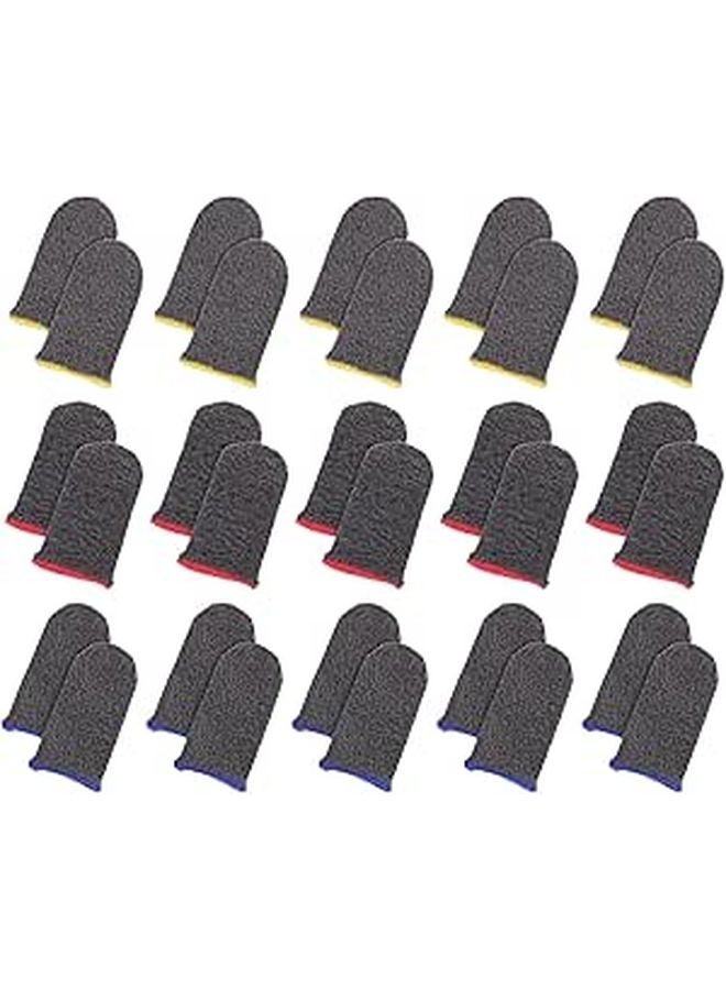 Anti Sweat Silver Fiber Gaming Finger Sleeves 30pcs Touch Screen Covers Breathable Protectors - Image 1