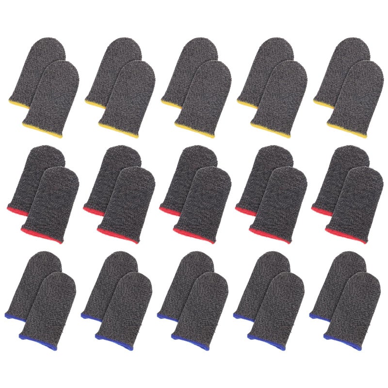 Anti Sweat Silver Fiber Gaming Finger Sleeves 30pcs Touch Screen Covers Breathable Protectors - Image 2