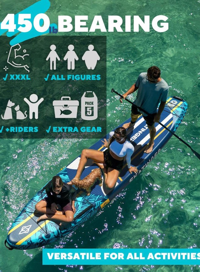 Skatinger 11'6×35" Super Wide Inflatable Paddle Board, Ultra Stable Stand Up Paddleboards for 450lb/3 People/Family/Big Size, Shoulder Strap, 5 Handles, 100L Backpack, All-Round Sup Board, US Fin - Image 4
