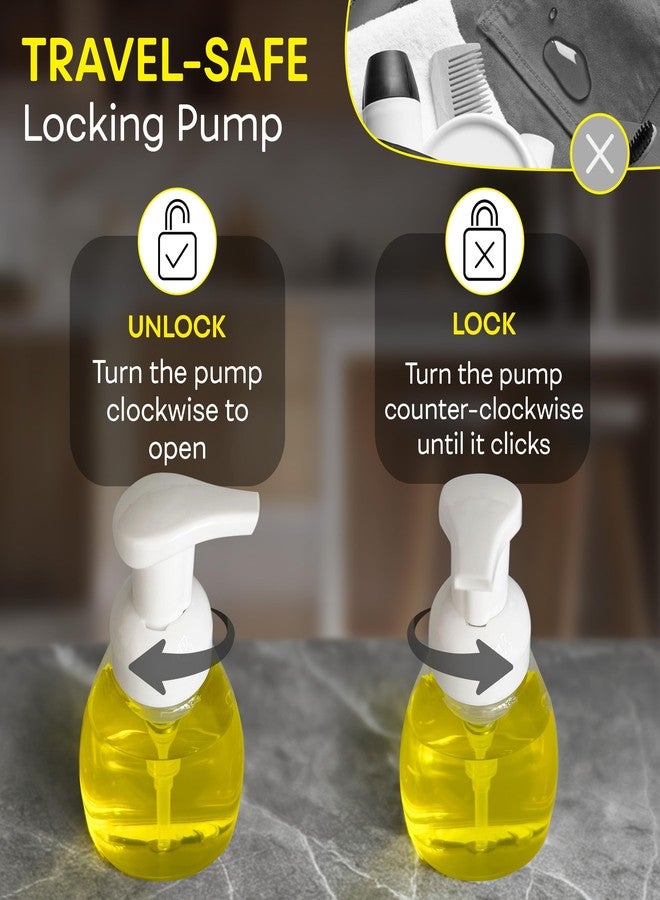 BRIGHTFROM Foaming Soap Dispenser Pump Bottles, BPA Free Empty Refillable Plastic Container for Liquid Soap - Kitchen, Bathroom, Commercial - 8oz (250ml) Pack of 3, Clear - Image 4