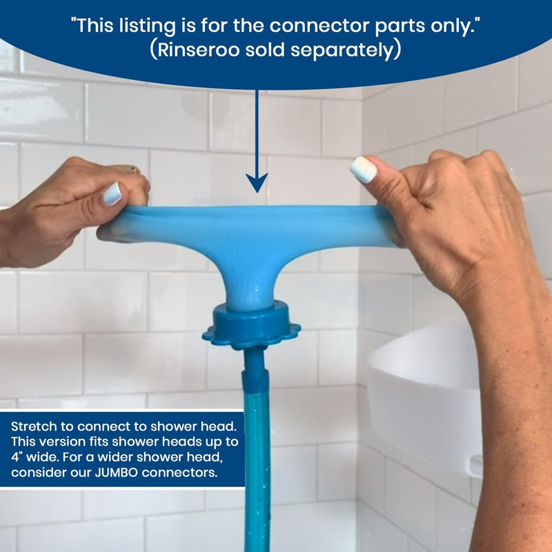 Rinseroo Replacement Shower Hose Connectors (3 pack) for Rinseroo- Slip-on Handheld Water Hose Attachment/Faucet Adapter for Shower & Sink, Detachable Shower Sprayer (NOT FOR TUB VERSION) - Image 2