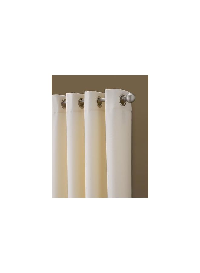 Green Tiger Kendall Color Block Grommet Curtain Panel, 84-Inch, Ivory/Tan - Image 2