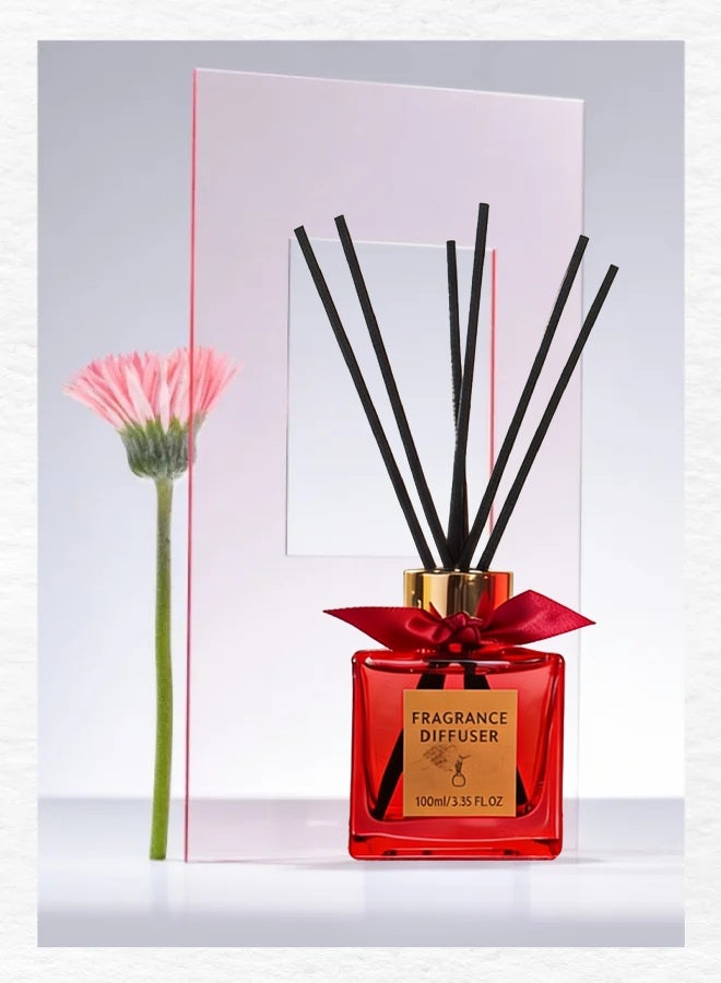 يهييو معطر موزع عطور منزلي، موزع عطور برائحة الورد، قصة جمال الورد، تعطير 6 قصبات من الروطان، 100 مل - Image 2