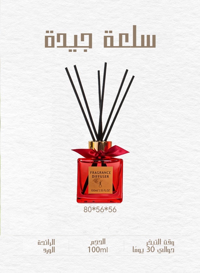 يهييو معطر موزع عطور منزلي، موزع عطور برائحة الورد، قصة جمال الورد، تعطير 6 قصبات من الروطان، 100 مل - Image 5