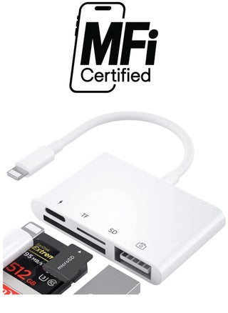 SD Card Reader for iPhone/iPad,iPhone SD Card Reader,4 in 1 USB OTG Adapter for iPhone Compatible MicroSD/SD,Photography Memory Card Adapter,Plug and Play - pzsku/Z35F621882F7F96F486BCZ/45/_/1738267201/de518988-8909-4539-a3fb-36ee58715be1