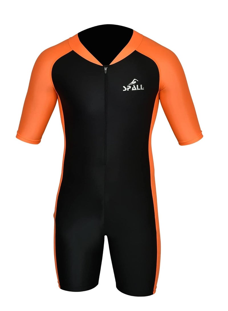 Spall Kids One Piece Short Sleeve Swimsuit for Boys & Girls | UV Protection Full Body Swimwear | Comfortable, Quick-Dry Bathing Suit for Beach, Pool, Surfing, and Water Activities - Image 1