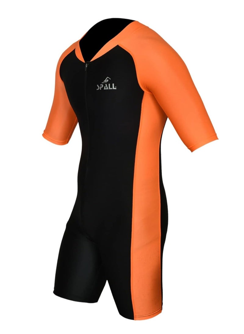 Spall Kids One Piece Short Sleeve Swimsuit for Boys & Girls | UV Protection Full Body Swimwear | Comfortable, Quick-Dry Bathing Suit for Beach, Pool, Surfing, and Water Activities - Image 2