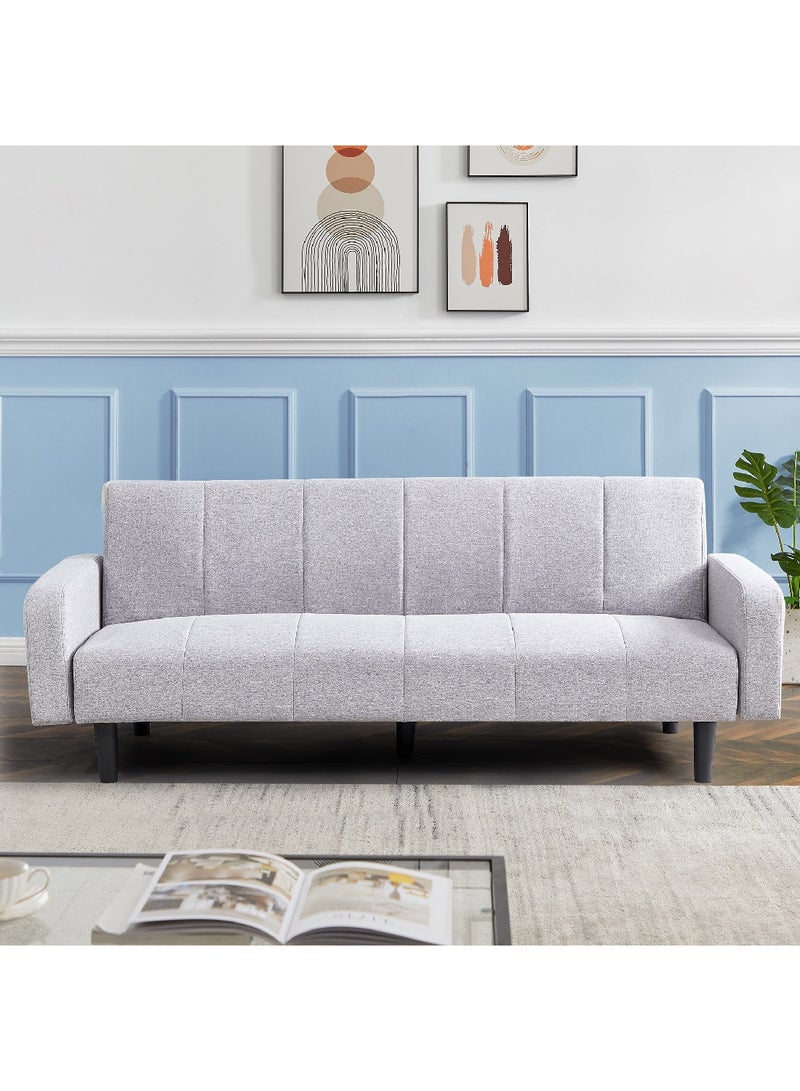 Home Box Rome 3-Seater Fabric Sofa Bed with Side Pocket 80 x 78 x 206 cm - Image 1