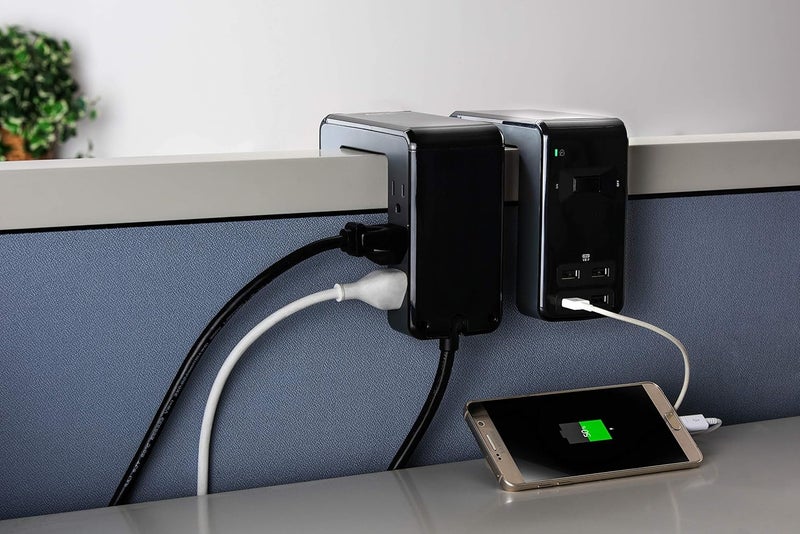 APC Desk Mount Power Station PE6U4, U-Shaped Surge Protector with USB Ports (4), Desk Clamp, 6 Outlet, 1080 Joules Black - Image 5