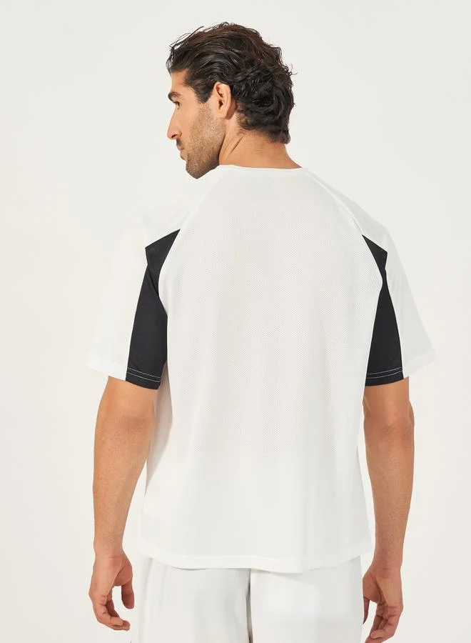 Styli Contrast Panel Ultra Lightweight Athleisure T-Shirt