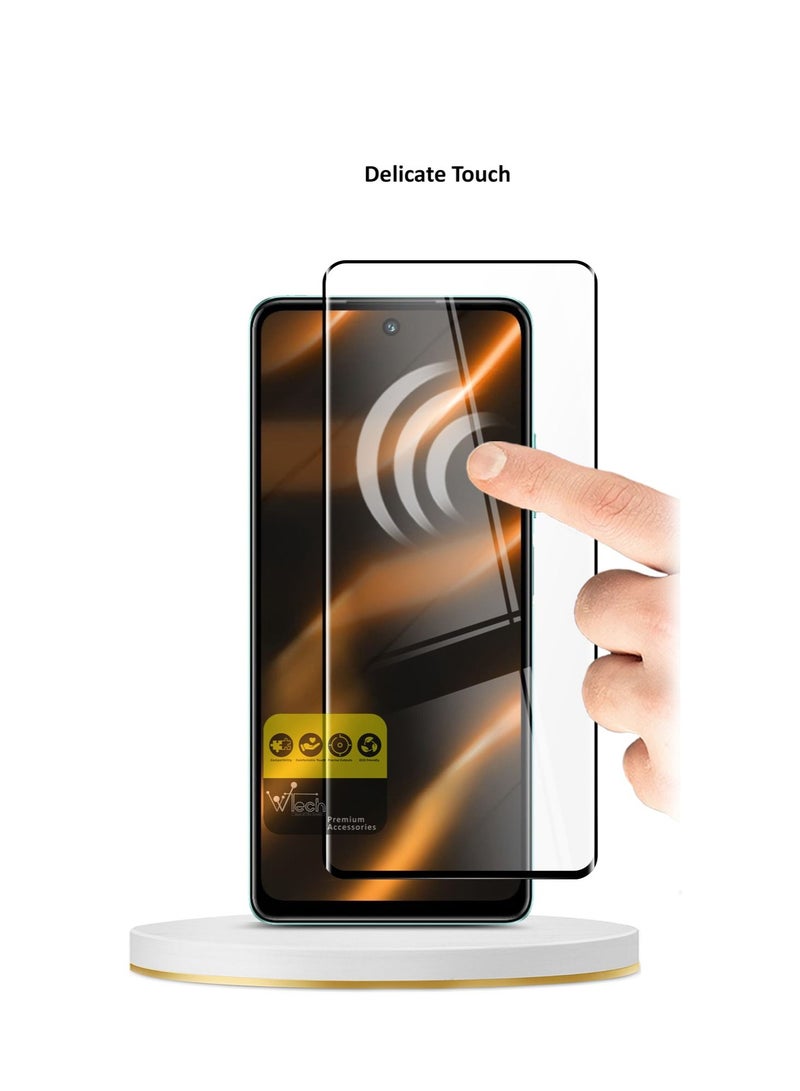 دبليو تيك واقي شاشة من الزجاج المقوى بغطاء كامل E2E فاخر لهاتف Infinix Hot 40 / Infinix Hot 40 Pro / Infinix Hot 30 / Infinix Note 30 شفاف / أسود - Image 4