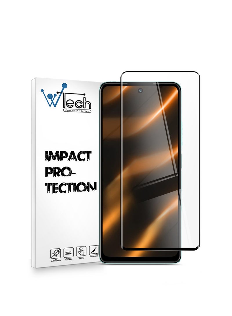 دبليو تيك واقي شاشة من الزجاج المقوى بغطاء كامل E2E فاخر لهاتف Infinix Hot 40 / Infinix Hot 40 Pro / Infinix Hot 30 / Infinix Note 30 شفاف / أسود - Image 1