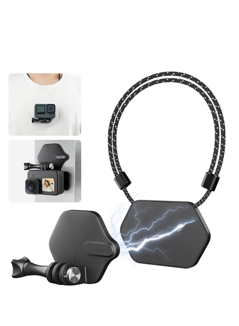 Magnetic Snap Mount Neck Strap Necklace Lanyard 360° Chest Body Strap Accessories Vehicle Boat Tube Attachment Compatible with GoPro Max Hero 11 10 9 8 7 6 5 Insta360 X2/X3/DJI Action 2/3  - Image 1