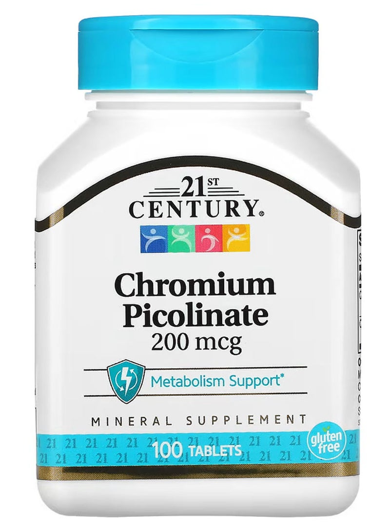 بيكولينات الكروم، 200 مكجم، 100 قرص