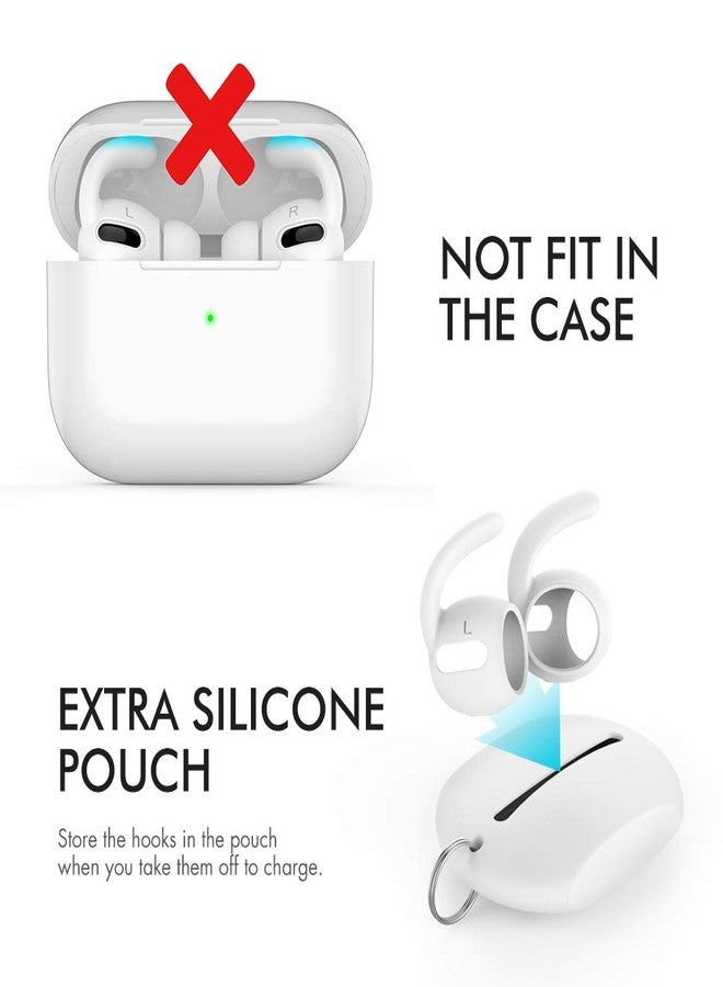 AhaStyle 3 Pairs AirPods Pro Ear Hooks Covers [Added Storage Pouch] Anti-Slip Ear Covers Accessories Compatible with Apple AirPods Pro (White) - Image 4