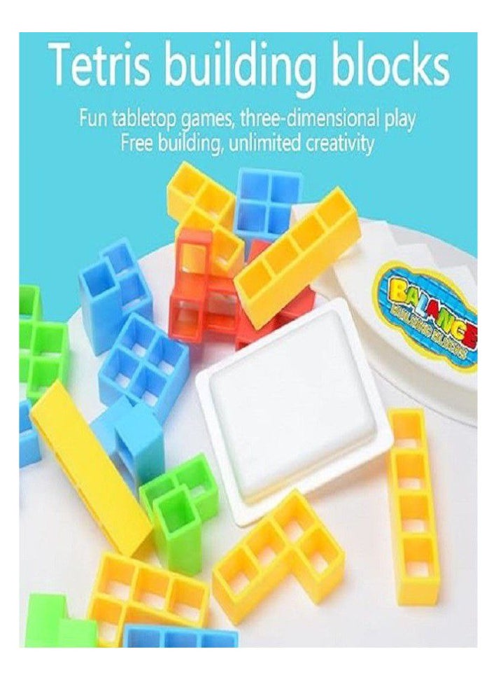 Tetra Tower Game, 32 Pieces Tetris Balance Tower Game, Creative Stacking Game Toy, Stacking Blocks Balancing Game, Wooden Stacking Tower for Kids, Puzzle Game Gifts for Boys and Girls  - Image 3
