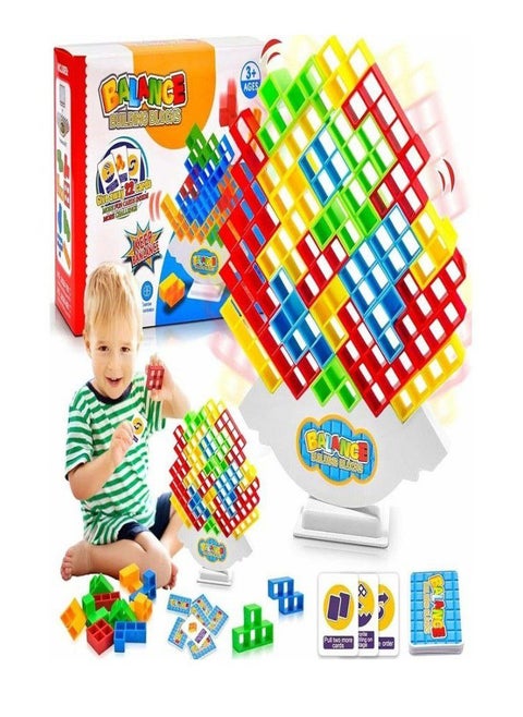 Tetra Tower Game, 32 Pieces Tetris Balance Tower Game, Creative Stacking Game Toy, Stacking Blocks Balancing Game, Wooden Stacking Tower for Kids, Puzzle Game Gifts for Boys and Girls