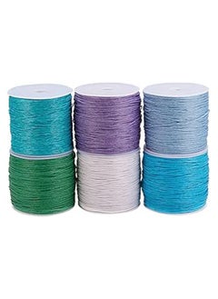 Generic PandaHall Elite 6 Rolls 1mm Waxed Cotton Cord Thread Beading String 80 Yards per Roll Spool for Jewelry Making and Macrame Supplies 6 Colors  - Image 1