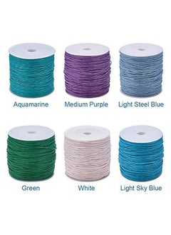 Generic PandaHall Elite 6 Rolls 1mm Waxed Cotton Cord Thread Beading String 80 Yards per Roll Spool for Jewelry Making and Macrame Supplies 6 Colors  - Image 3