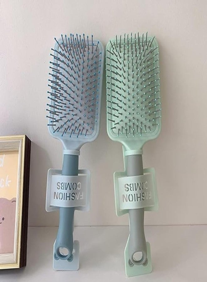 NAIDEV Detangling Hair Brush for Kids and Adults - Detangling Brush with Plastic Bristles - Scalp Massage Brush - Paddle Brush for Smooth & Shiny Hair Sleek Bear Design for all hair Type (Green) - Image 3