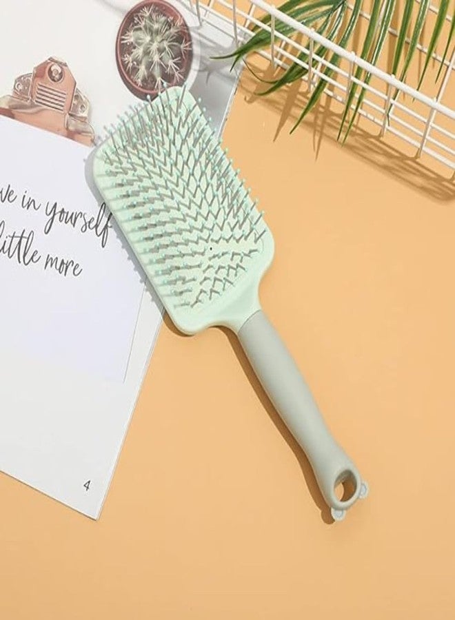 NAIDEV Detangling Hair Brush for Kids and Adults - Detangling Brush with Plastic Bristles - Scalp Massage Brush - Paddle Brush for Smooth & Shiny Hair Sleek Bear Design for all hair Type (Green) - Image 2