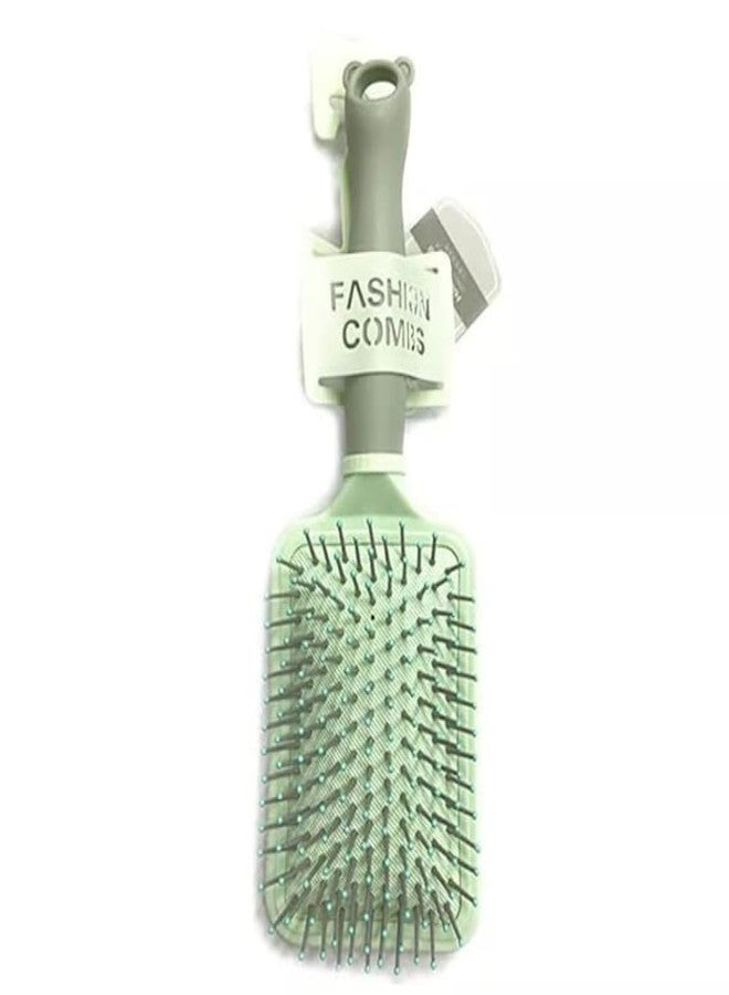 NAIDEV Detangling Hair Brush for Kids and Adults - Detangling Brush with Plastic Bristles - Scalp Massage Brush - Paddle Brush for Smooth & Shiny Hair Sleek Bear Design for all hair Type (Green) - Image 1